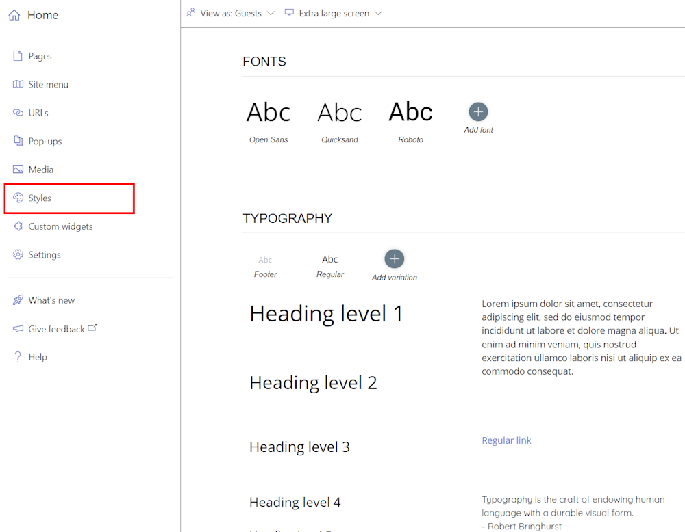 Screenshot des Formatierungshandbuchs im Entwicklerportal.