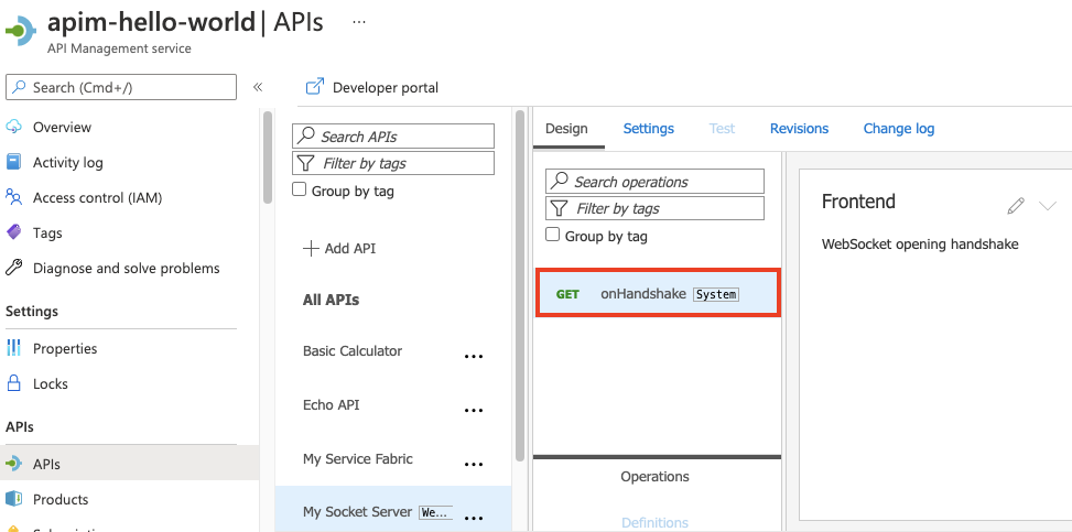 Bildschirmbeispiel für onHandshake