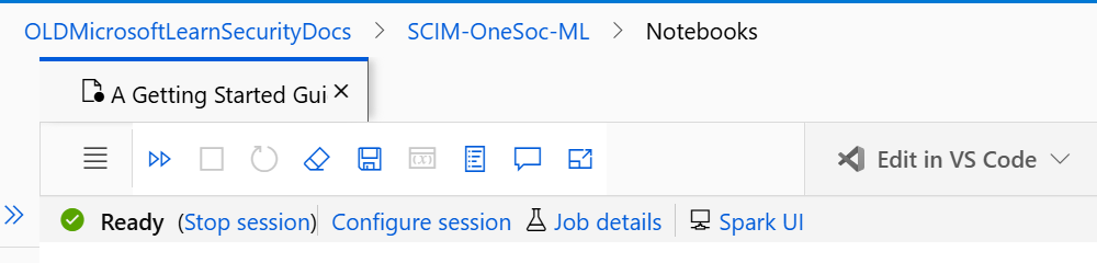Screenshot einer Machine Learning-Umgebung, die zum Ausführen von Codezellen bereit ist.