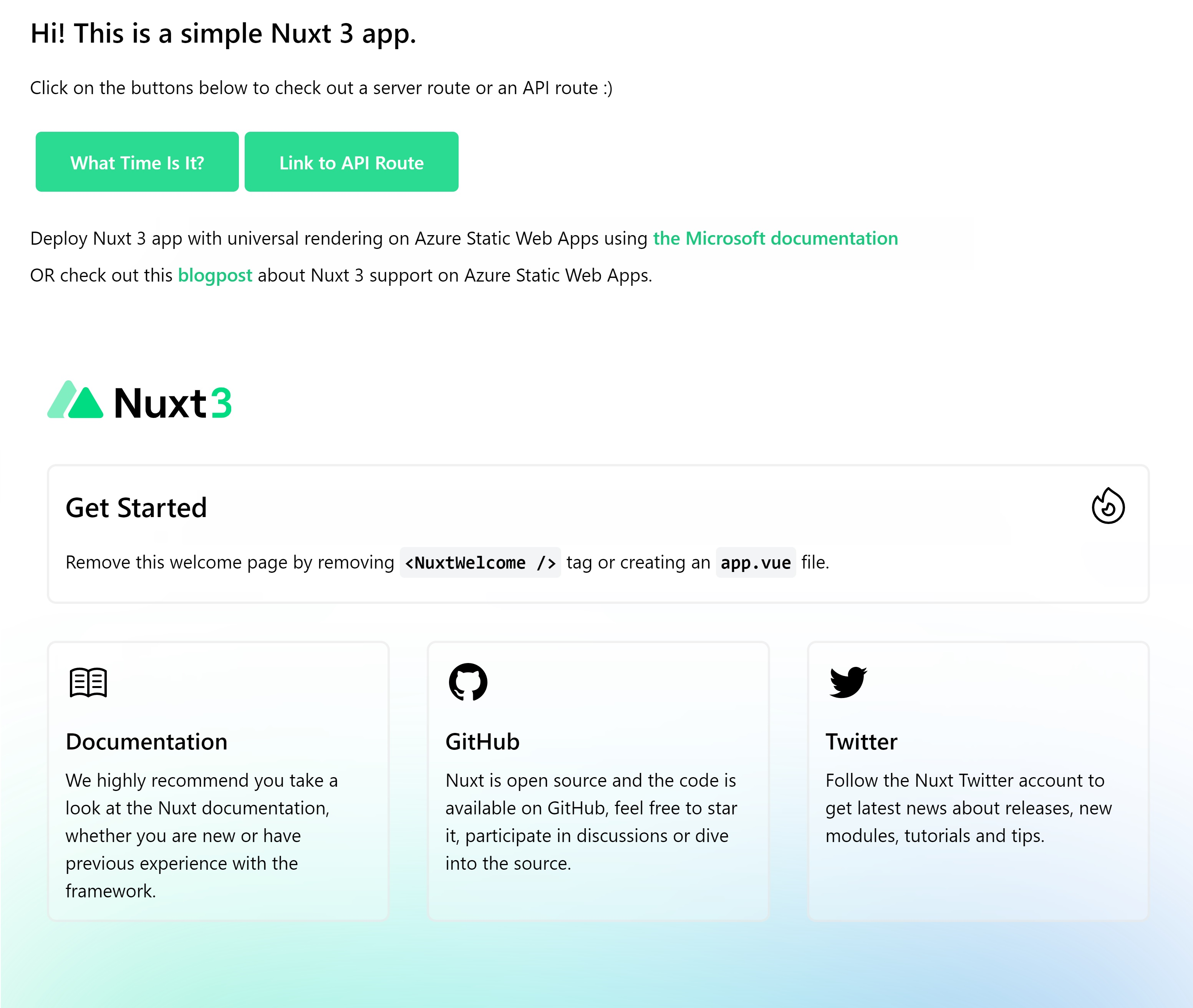 Nuxt.js-Anwendung starten