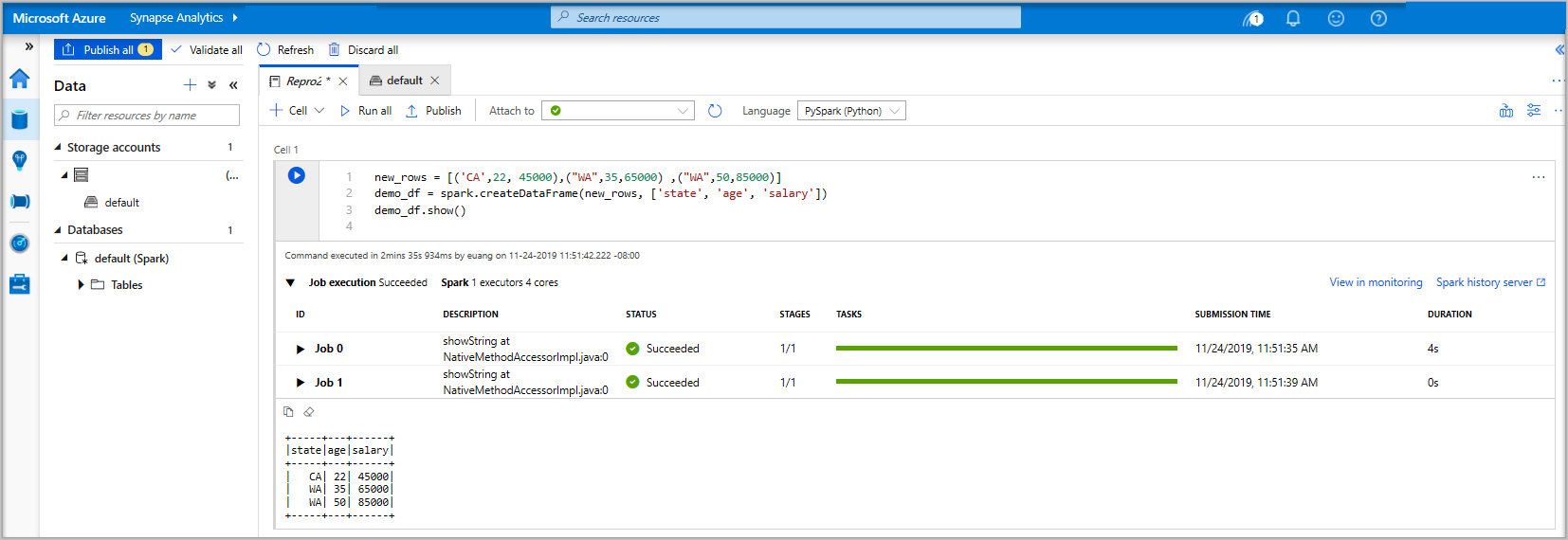Ausgabe beim Ausführen einer Zelle