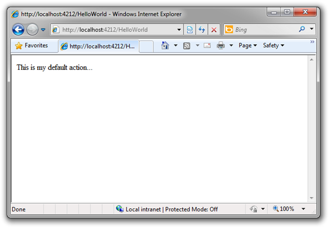Dies ist meine Standardaktion.