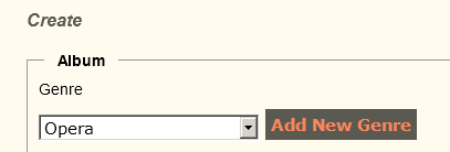 Abbildung der Dropdownlistenauswahl