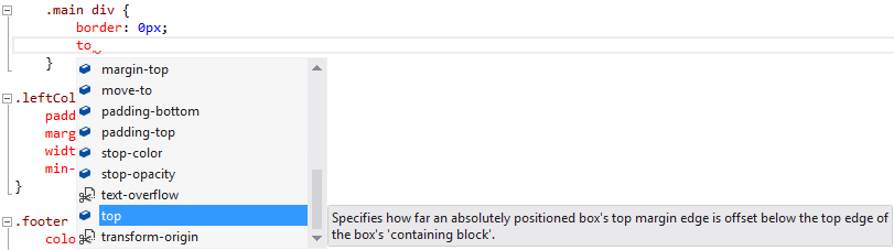 IntelliSense-Verbesserungen in CSS IntelliSense-Verbesserungen in CSS