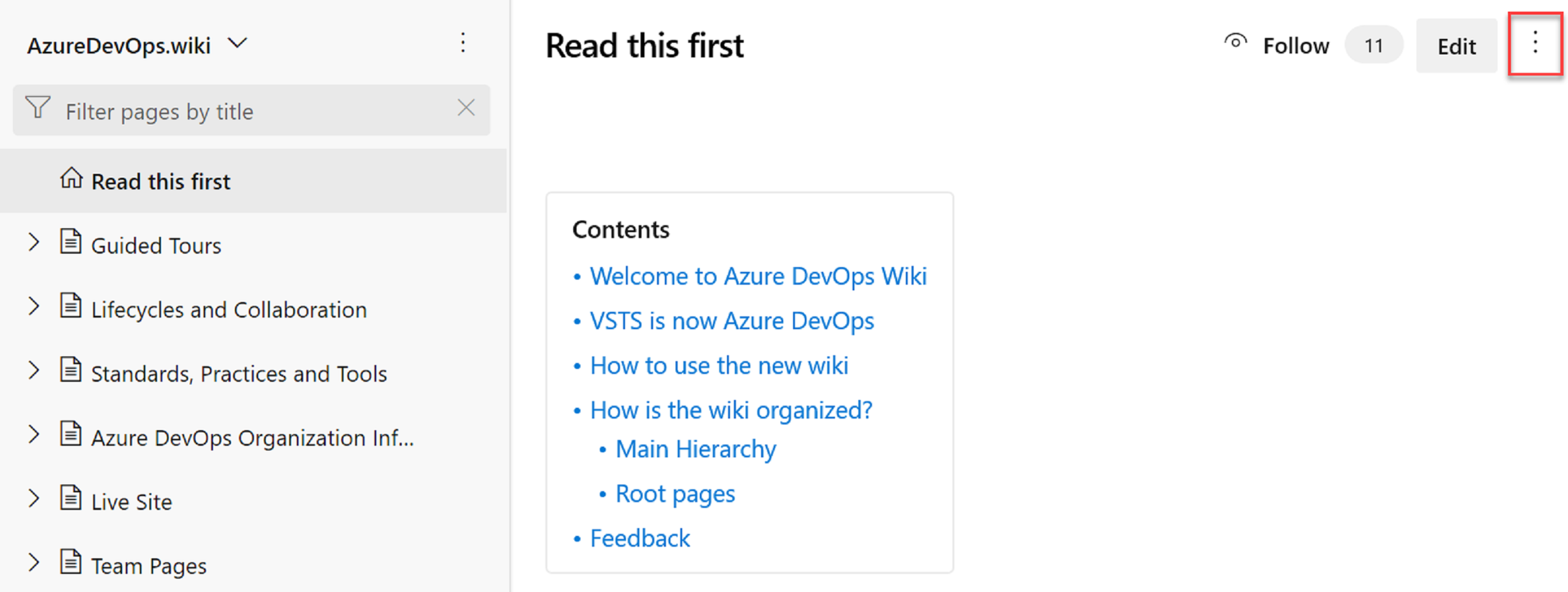 Aktionen auf Seitenebene.