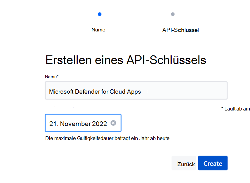 Erstellen Sie einen API-Schlüssel.