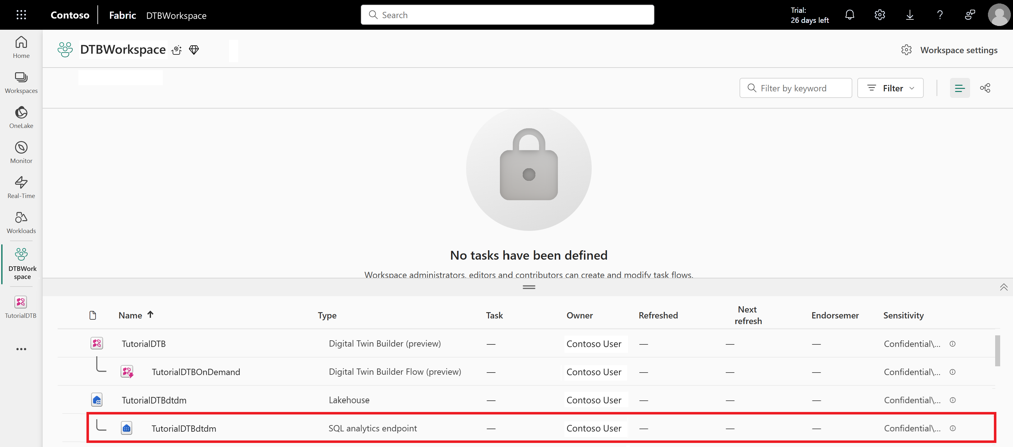 Screenshot der Auswahl des SQL-Endpunkts.