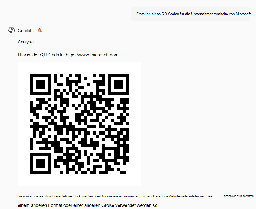VON Copilot generierter QR-Code für Microsoft