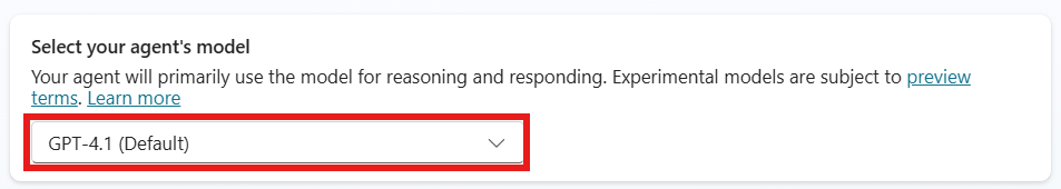 Screenshot der Position des Dropdownmenüs „Modellauswahl“ im Abschnitt „Modell“ der Einstellungen.