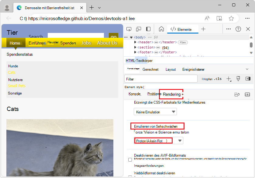 Anzeigen des Dokuments als jemand mit Protanopie würde es sehen