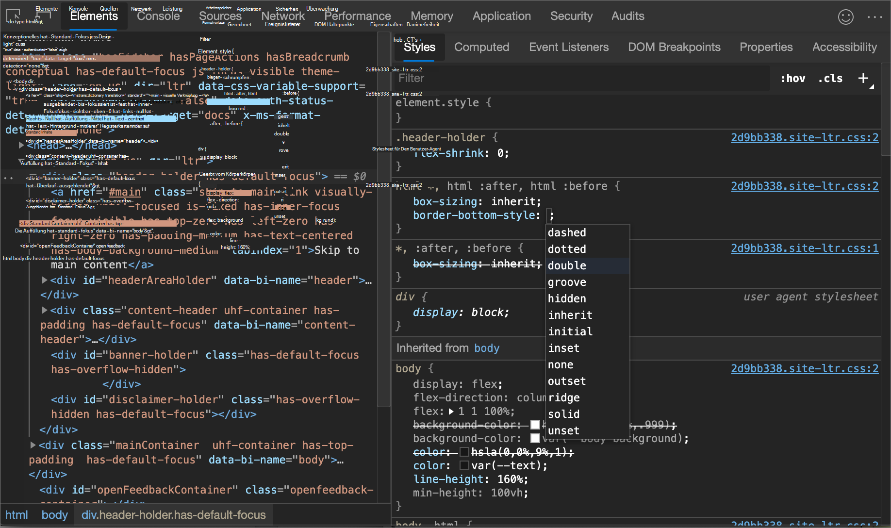 Ändern des Werts einer Deklaration