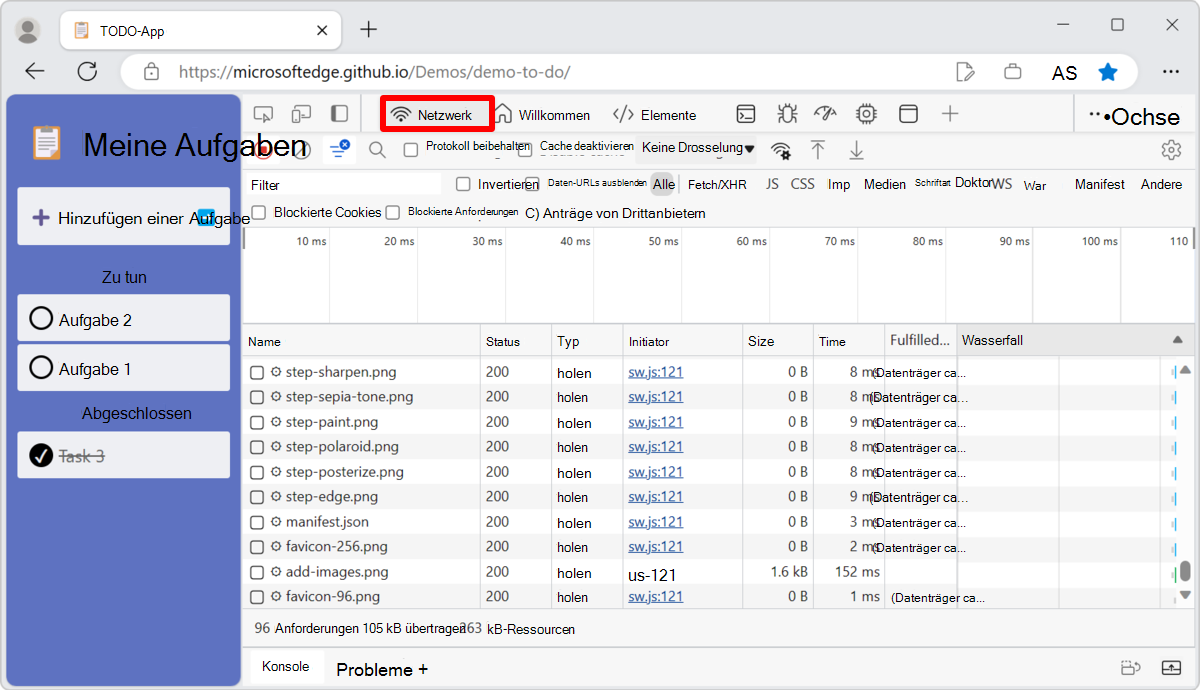 Benutzerdefinierte Reihenfolge von DevTools in einer Symbolleiste
