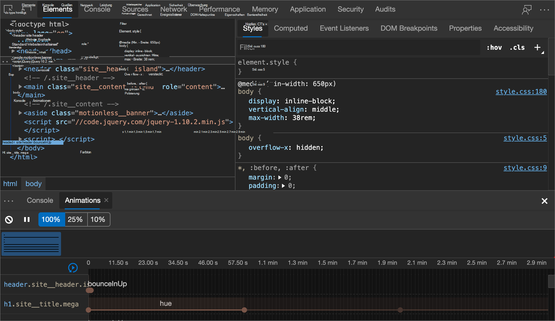 Details zur Animationsgruppe