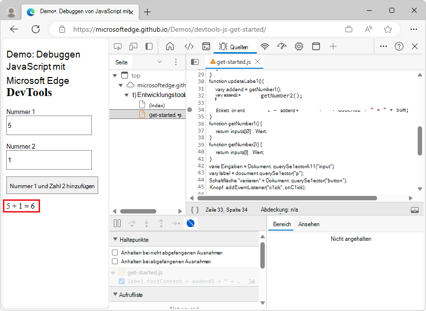 Ergebnis der Problembehandlung und Fehlerbehebung