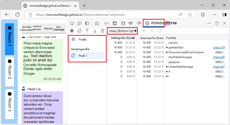 Das neue Profil, das im Abschnitt 