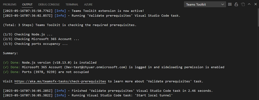 Screenshot: Zusammenfassung der Voraussetzungsprüfung