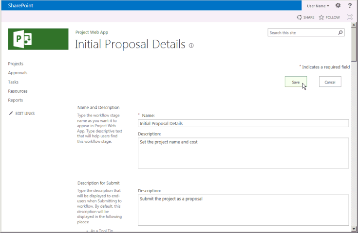 Hinzufügen einer Workflowphase in Project Web App