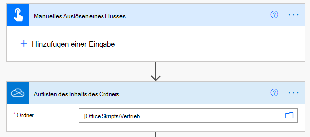 Der abgeschlossene OneDrive for Business-Connector in Power Automate.