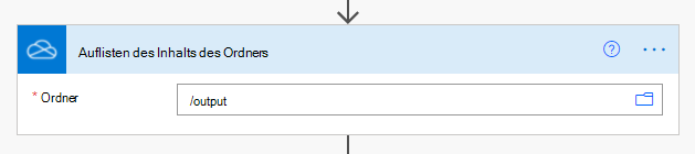 Der abgeschlossene OneDrive for Business Connector im Aktionsaufgabenbereich.