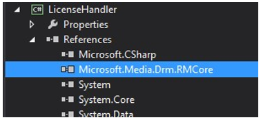 Verweisen auf Microsoft.Media.Drm.RMCore