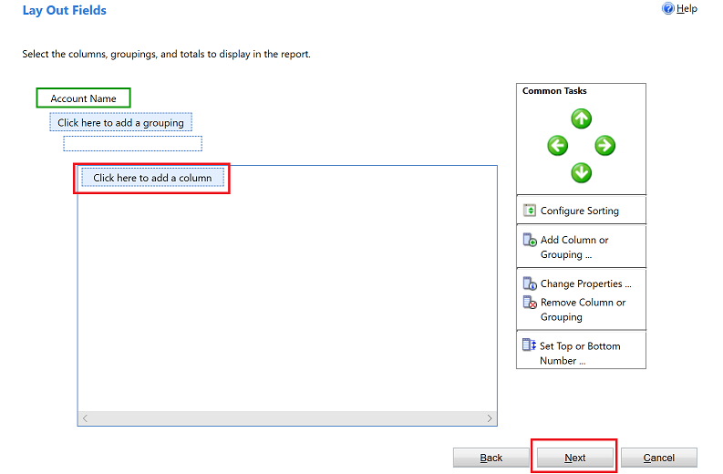 Hinzufügen des Gruppierungsbildschirms.
