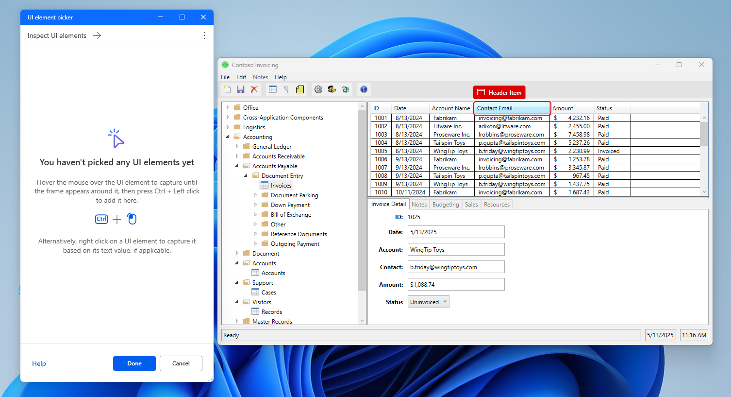 Screenshot eines hervorgehobenen Elements.