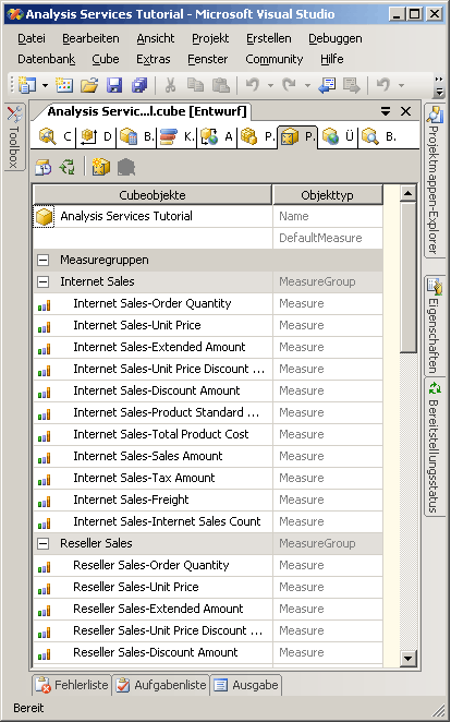 Bereich 'Perspektiven' des Cube-Designers