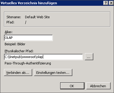 Screenshot des Dialogfelds "Virtuelles Verzeichnis hinzufügen"