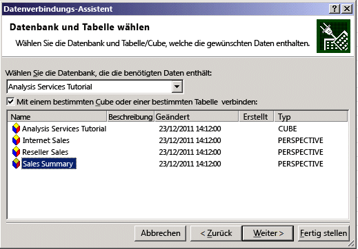 Datenverbindungs-Assistent in Excel