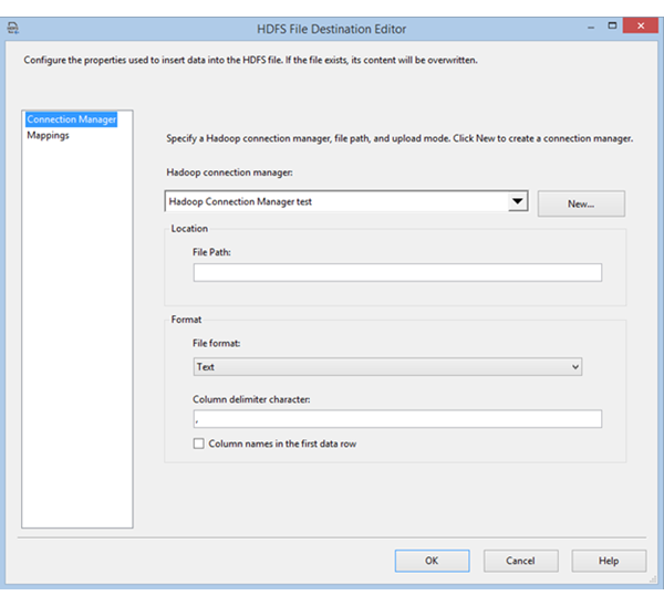 HDFS-Dateiziel-Editor HDFS-Dateiziel-Editor