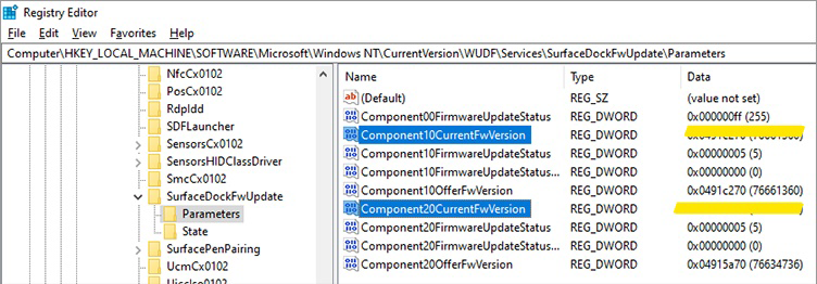 Installationsprozess des Surface Dock 1-Firmwareupdates.