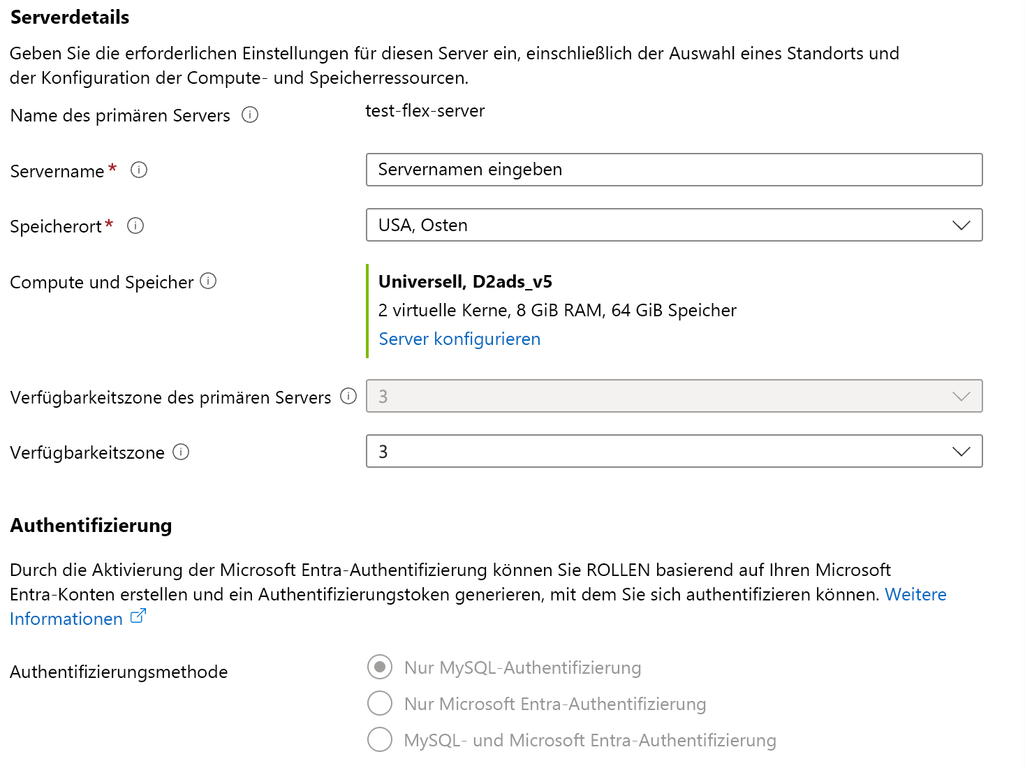 Screenshot des Hinzufügens eines Replikats.