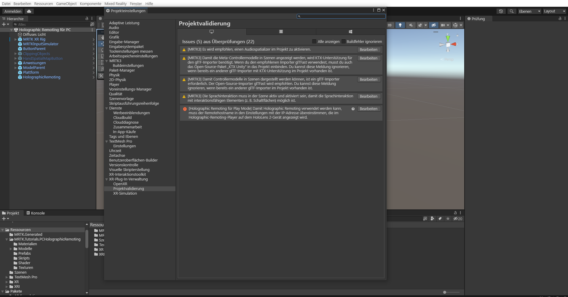 Screenshot des Validierungsfehlers beim Remote-Host.