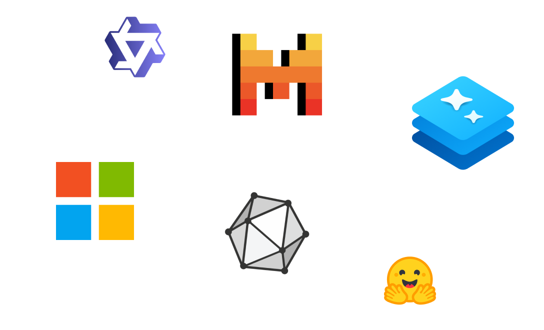 Logos von Technologien im Zusammenhang mit Foundry Local