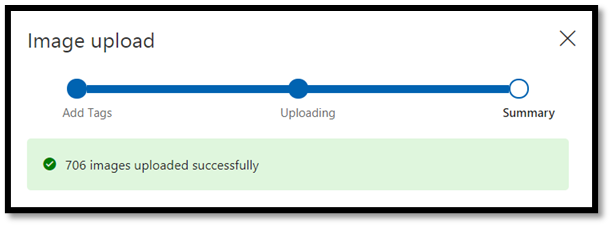 Fortschritt des Bilduploads