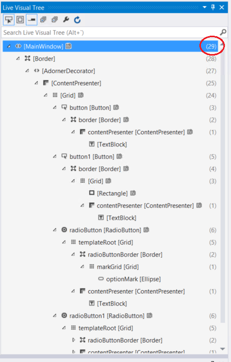 visuellen Live-Struktur.