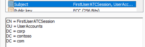 Screenshot that shows the Subject value.