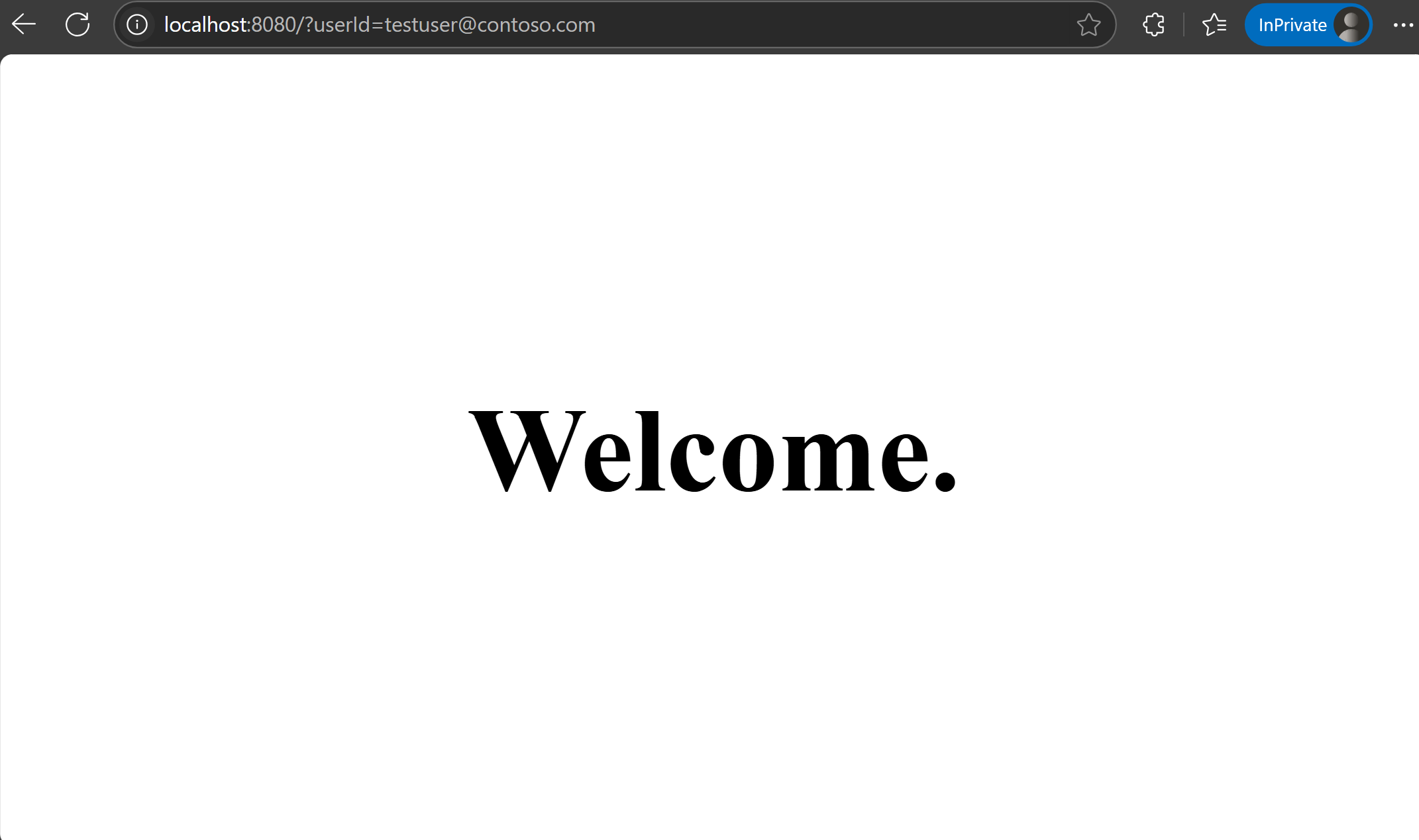Screenshot of the app, showing the default content.