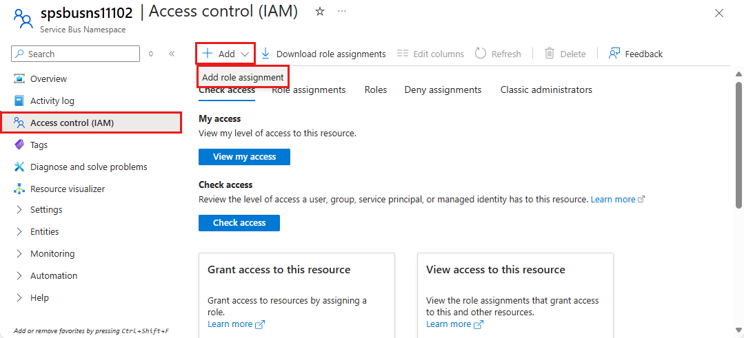 A screenshot showing how to assign a role.