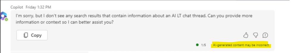 Screenshot shows the description for AI functionality.