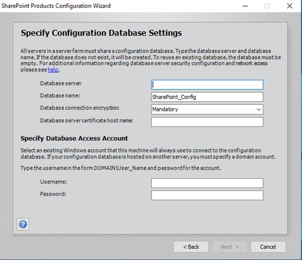 Screenshot of Configuration Wizard.