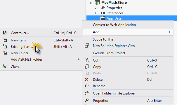 Adding an Existing Item Adding an Existing Item