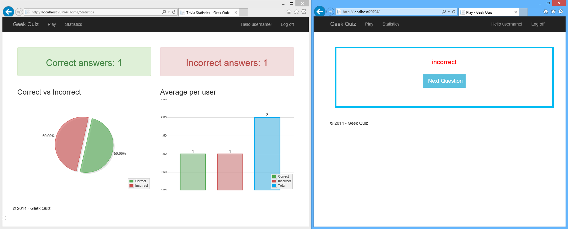 Statistics page refreshed after answer Statistics page refreshed after answer