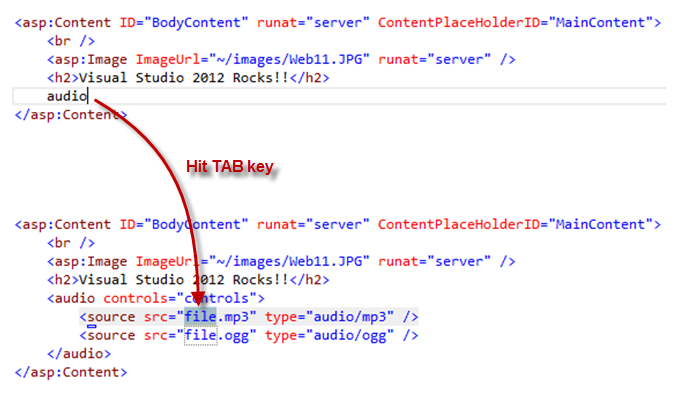Inserting HTML5 Code Snippets Inserting HTML5 Code Snippets