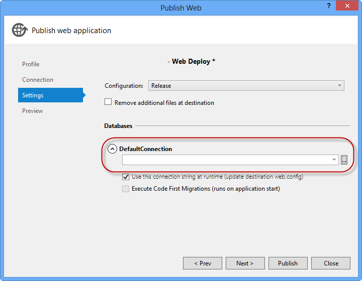 Connection string pointing to SQL Database Connection string pointing to SQL Database