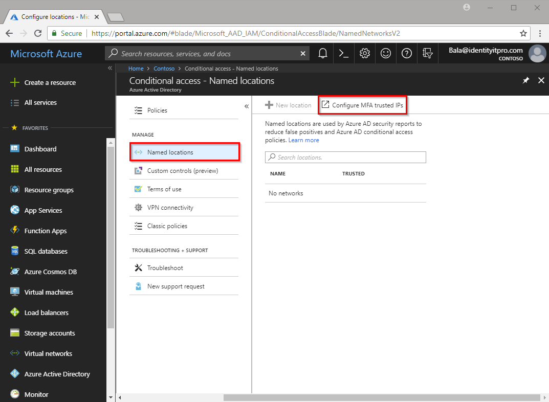 Microsoft Entra Conditional Access named locations Configure MFA trusted IPs