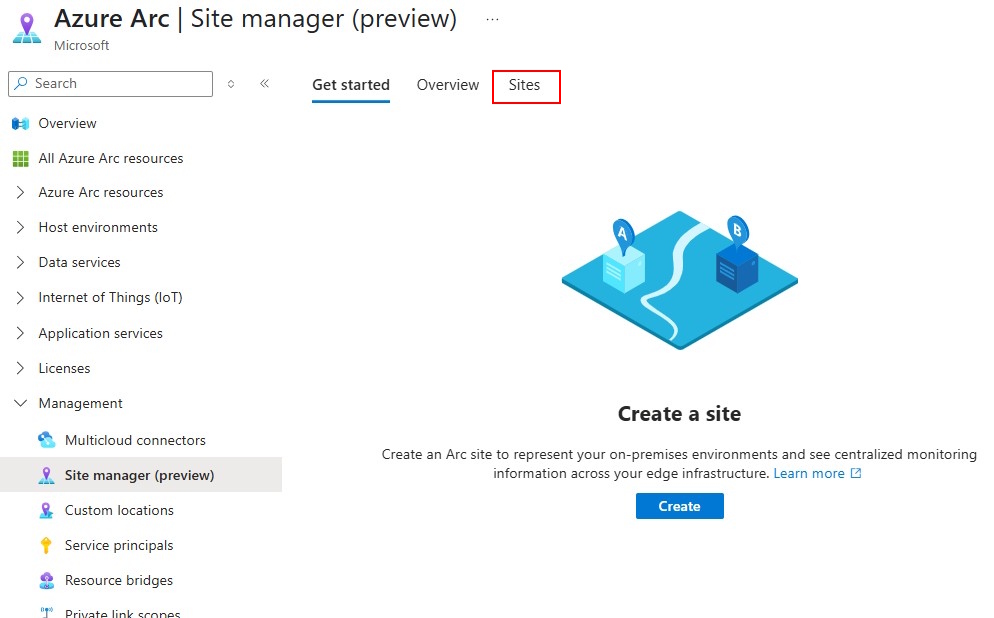 Screenshot of Site manager sites tab.