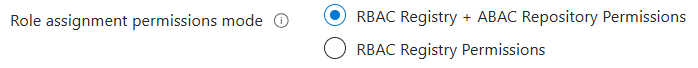Screenshot of of configuring role assignment permissions mode
