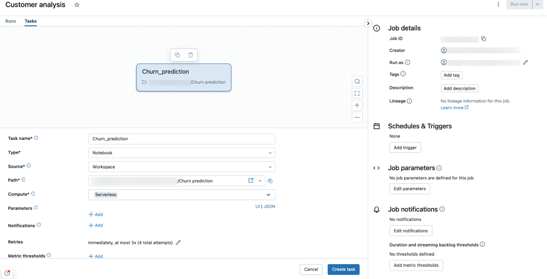 Create serverless task