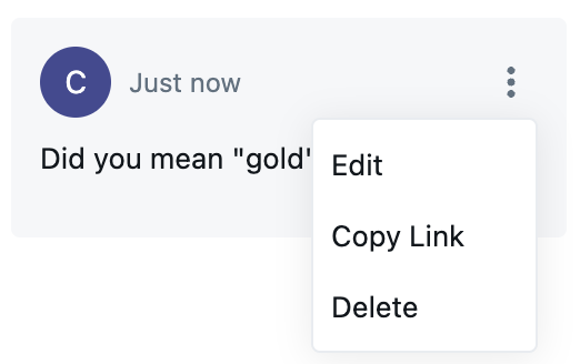 Edit comment control.